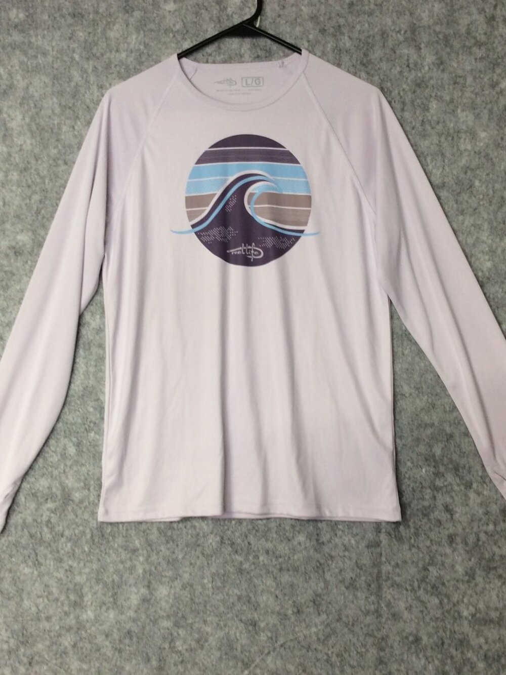 Reel Life Women's Long Sleeve Polyester Top Size L Thumb Slit Orchid
